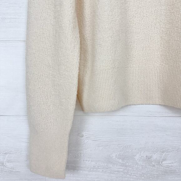 NWT Vince Womens L Wool Blend Sweater Ivory Crew Neck Textured Knit Lightweight - Picture 4 of 16